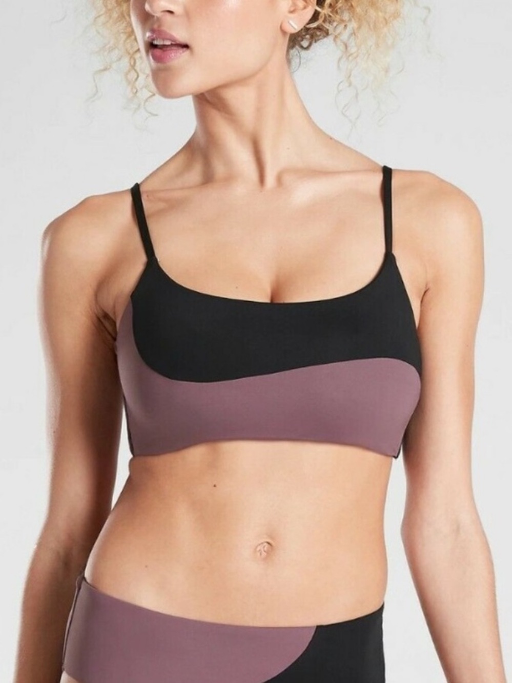 Athleta Asym Color block Bikini Top Volcanic Violet Size Large